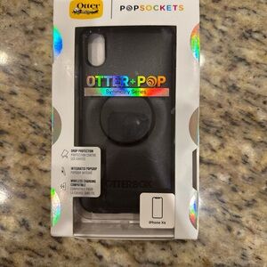 OtterBox Black Symmetry Series Case with PopSockets for iPhone XS